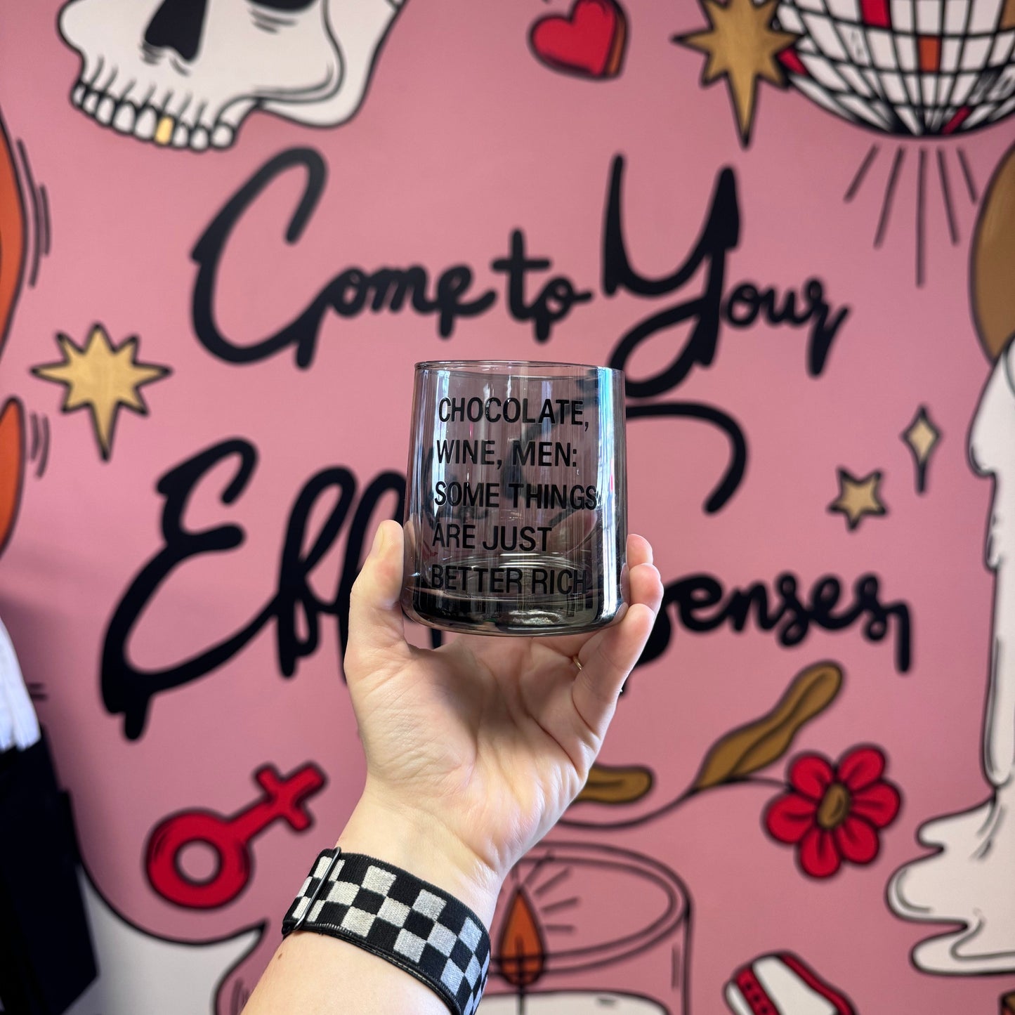 Chocolate, Wine, Men: Some Things are Just Better Rich Wine Glass