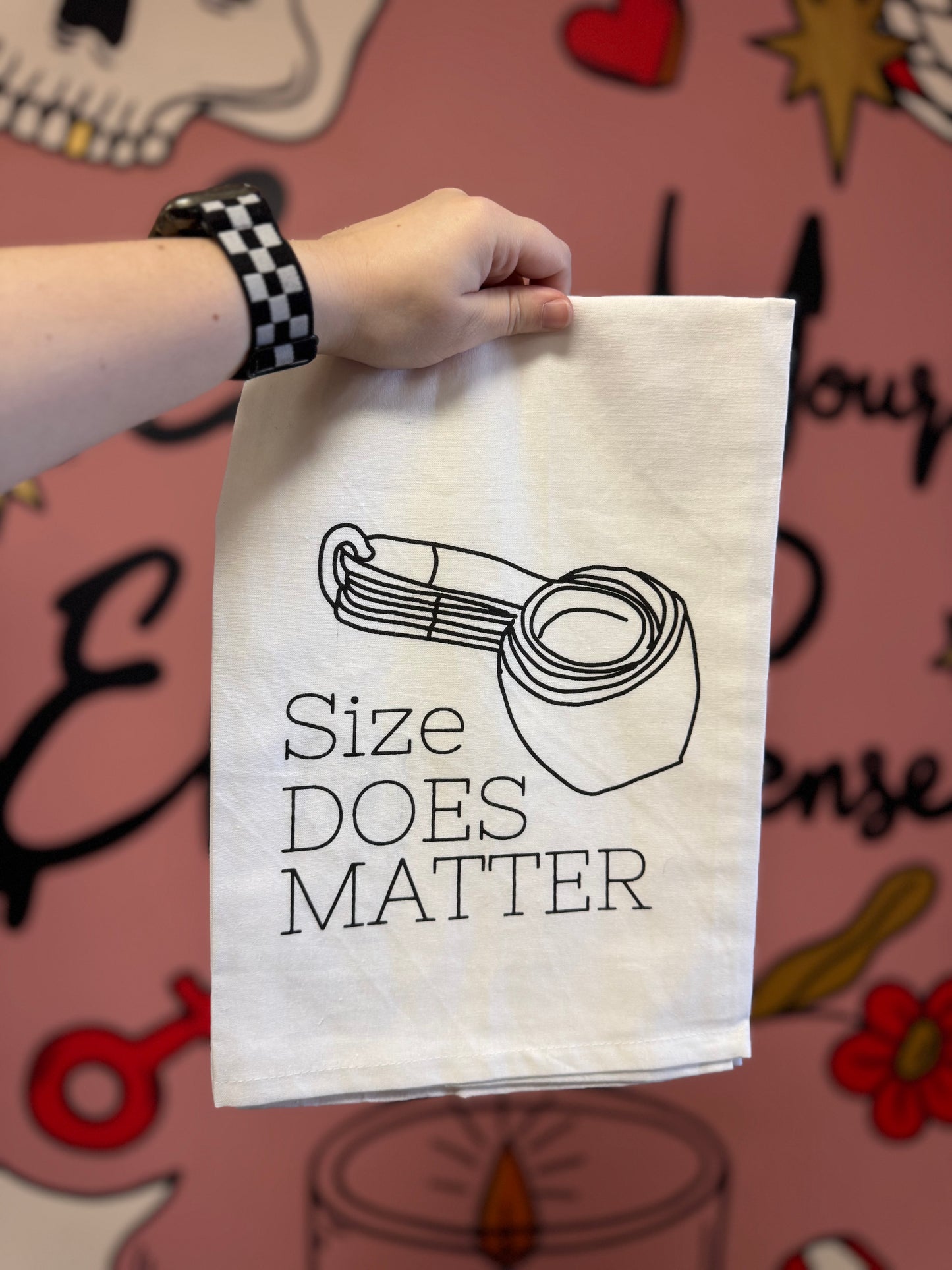 Size Does Matter Tea Towel