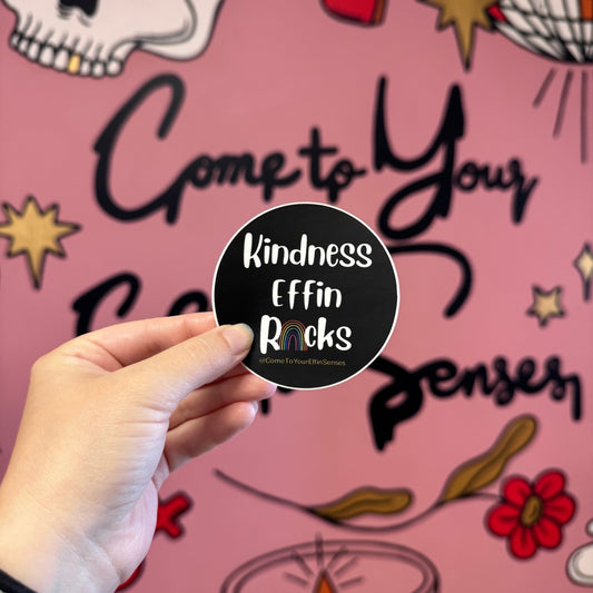 Kindness Effin Rocks rainbow sticker