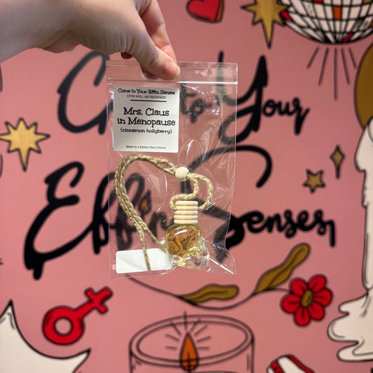 Mrs. Claus in Menopause: Skull Air Freshener